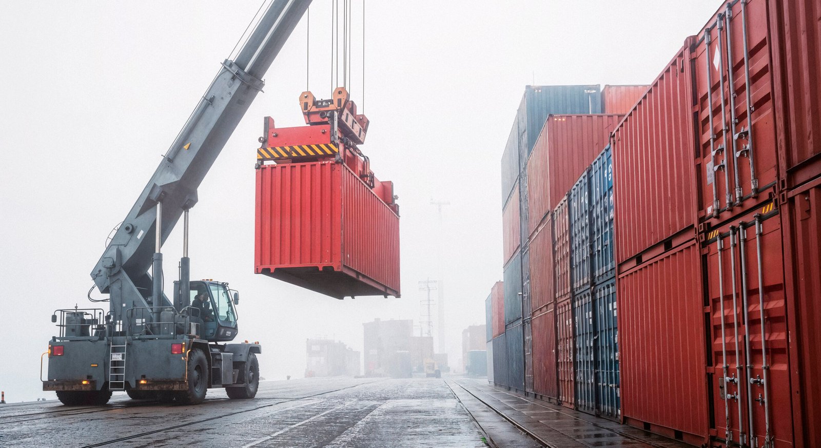 shipping-container-handling-port